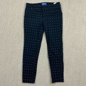 Women’s mid rise ‘Pixie’ pants size 2 Black w White pattern